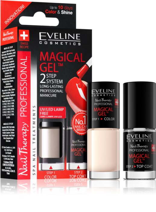 Lac Unghii Cu Tratament + Top Coat, Magical Gel Eveline Cosmetics, Cod 08