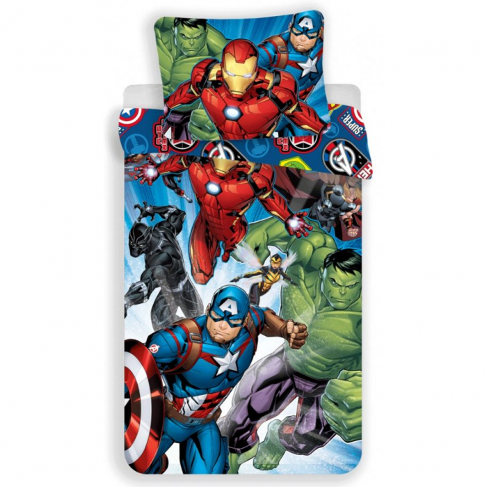 Lenjerie de pat pentru copii  Avengers  140×200 cm, 70×90 cm [1]
