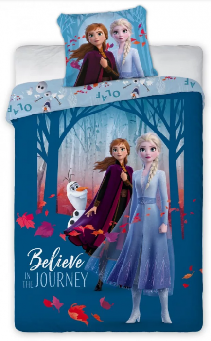 Lenjerie de pat pentru copii Disney Frozen  140×200 cm, 70×90 cm,100% bumbac, FRA583409 [1]