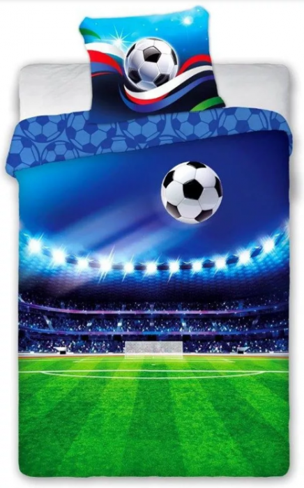 Lenjerie de pat pentru copii Fotbal  140×200 cm, 70×90 cm,100% bumbac, FRA587094 [1]