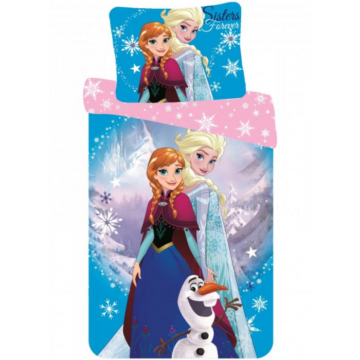 Lenjerie de pat pentru copii Frozen 140 200 cm, 70 90 cm, Disney, 100% bumbac