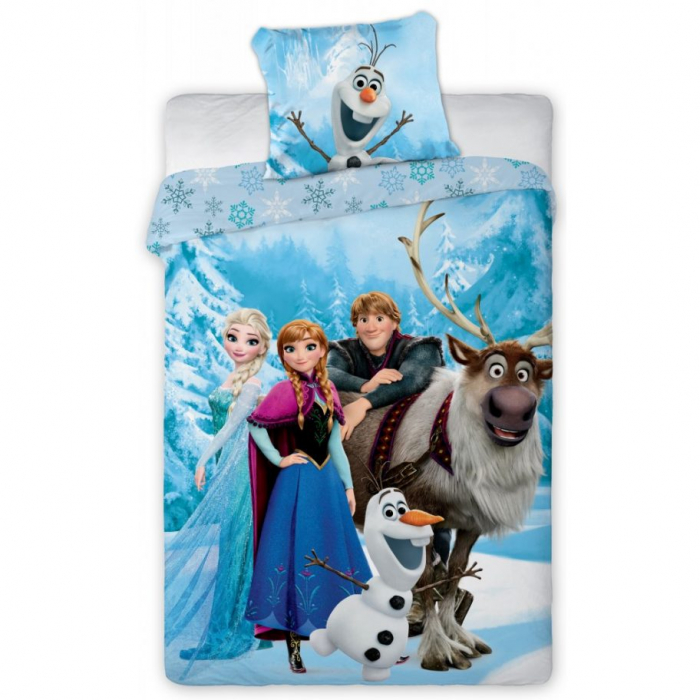 Lenjerie de pat pentru copii Frozen 140×200 cm, 70×90 cm, Disney, 100% bumbac [1]