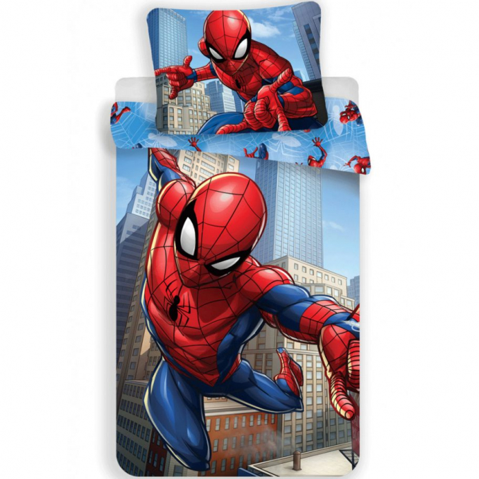 Lenjerie de pat pentru copii Spiderman 140 200 cm, 70 90 cm, Disney, 100% polieszter