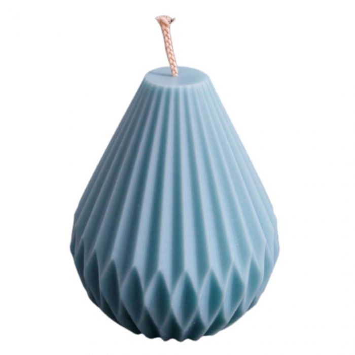 Lumanare decorativa parfumata in forma de para 8cm inaltime, albastra