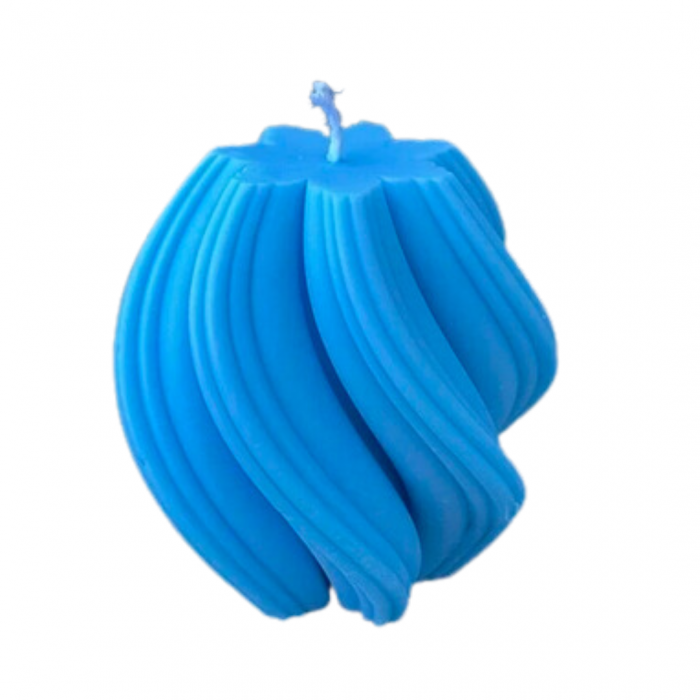 Lumanare spirala decorativa parfumata 8cm inaltime, albastra