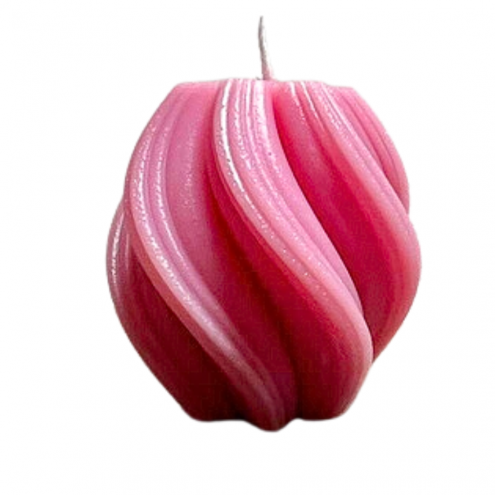 Lumanare spirala decorativa parfumata 8cm inaltime, roz