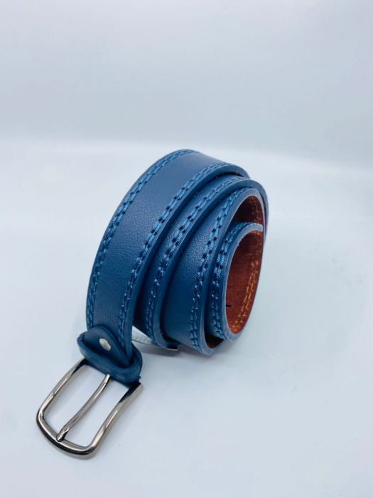 Pachet Promo Portofel de piele si Curea de barbati 130cm, bleumarin, C130BL-LY0577-P1379NAVY [4]