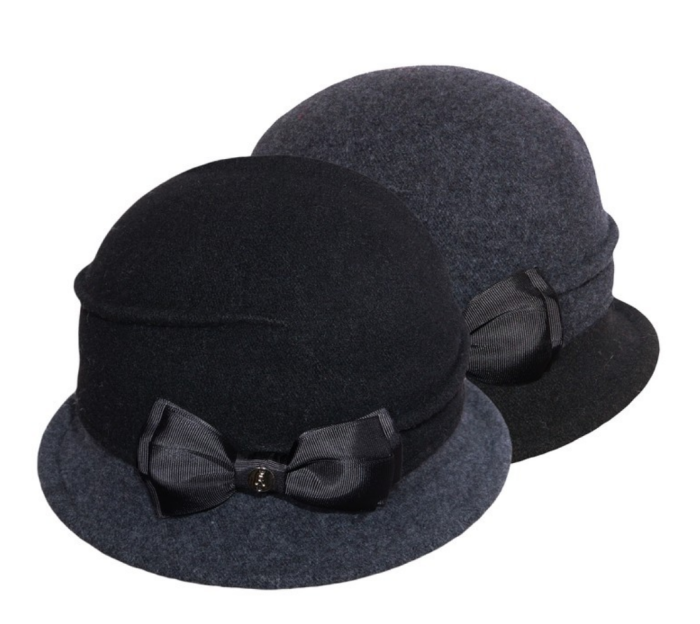 Palarie de dama moderna  MIRUNA 100% lana, marime universala D25.05.GRI 02 made  Polonia [4]