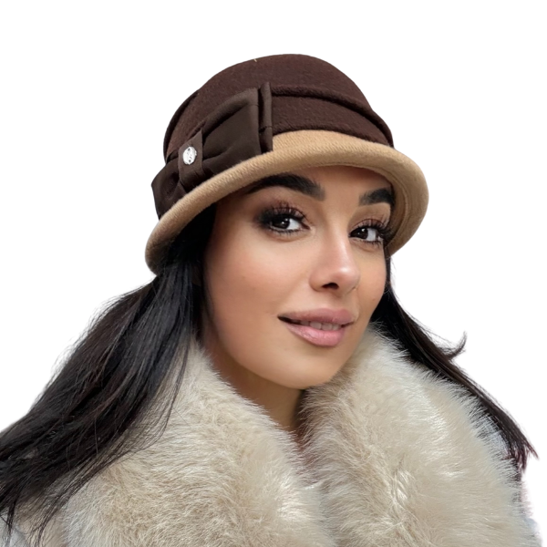 Palarie de dama moderna  MIRUNA 100% lana, marime universala D25.05.maro 02 made  Polonia [4]