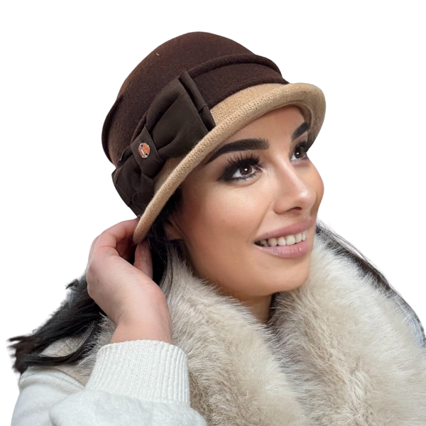 Palarie de dama moderna  MIRUNA 100% lana, marime universala D25.05.maro 02 made  Polonia [3]