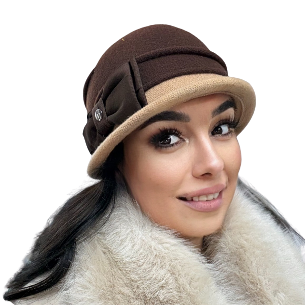 Palarie de dama moderna  MIRUNA 100% lana, marime universala D25.05.maro 02 made  Polonia [1]