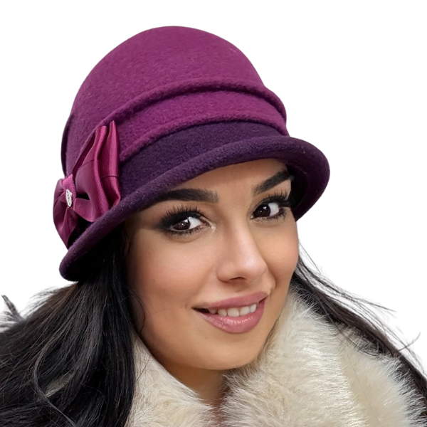 Palarie de dama moderna  MIRUNA 100% lana, marime universala D25.05.roz 01 made  Polonia [2]