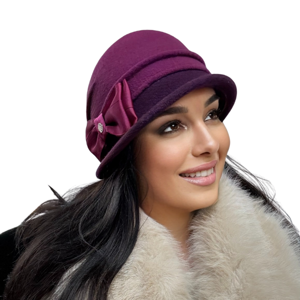 Palarie de dama moderna  MIRUNA 100% lana, marime universala D25.05.roz 01 made  Polonia [1]