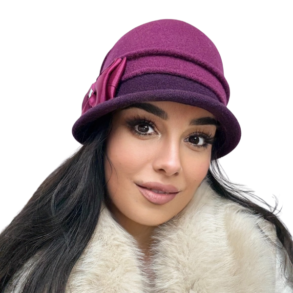 Palarie de dama moderna  MIRUNA 100% lana, marime universala D25.05.roz 01 made  Polonia [3]