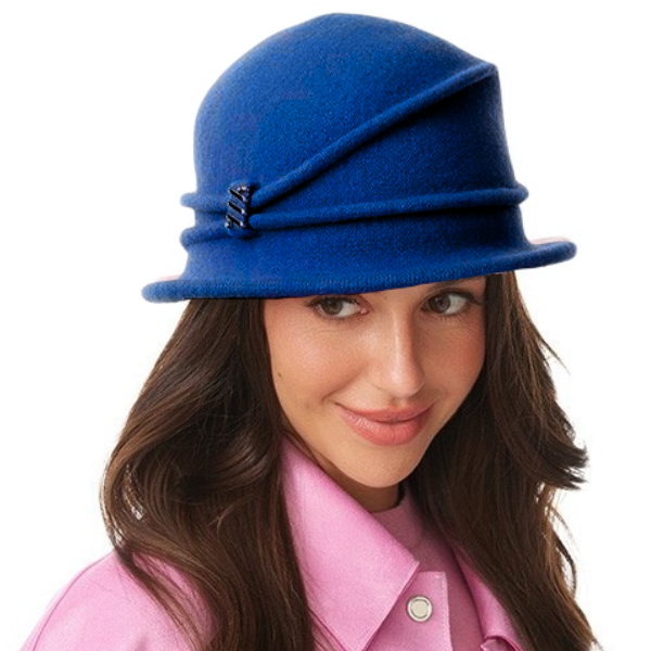 Palarie de dama moderna  MIRUNA 100% lana, marime universala D624.110 blue made  Polonia [1]