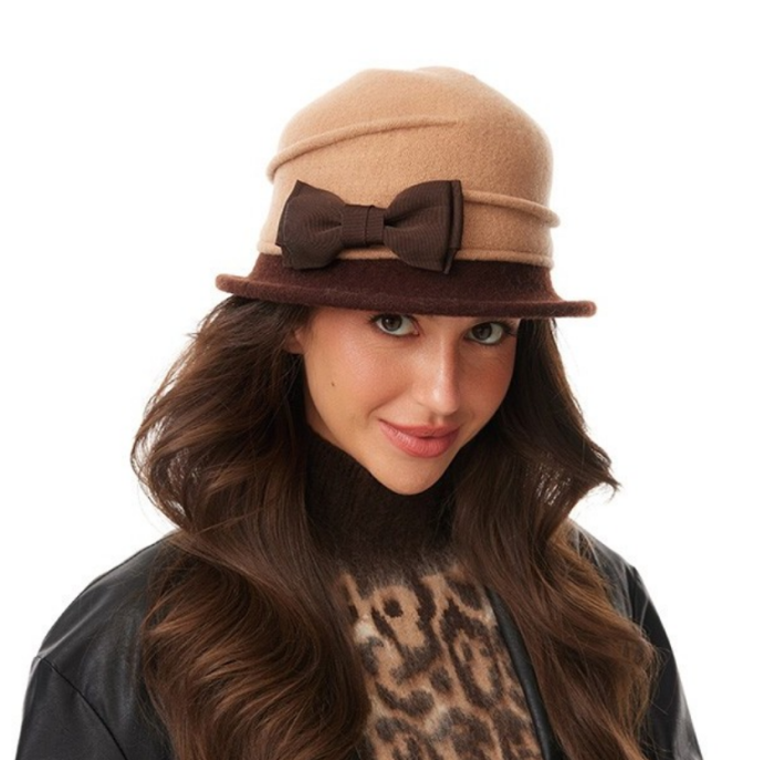 Palarie de dama moderna  MIRUNA 100% lana, marime universala D25.05.maro 01  made  Polonia [1]