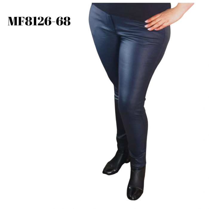 Pantaloni bleomarin imitatie piele, foarte putin luciosi, M.SARA MF8126-68, serie mare batal [4]