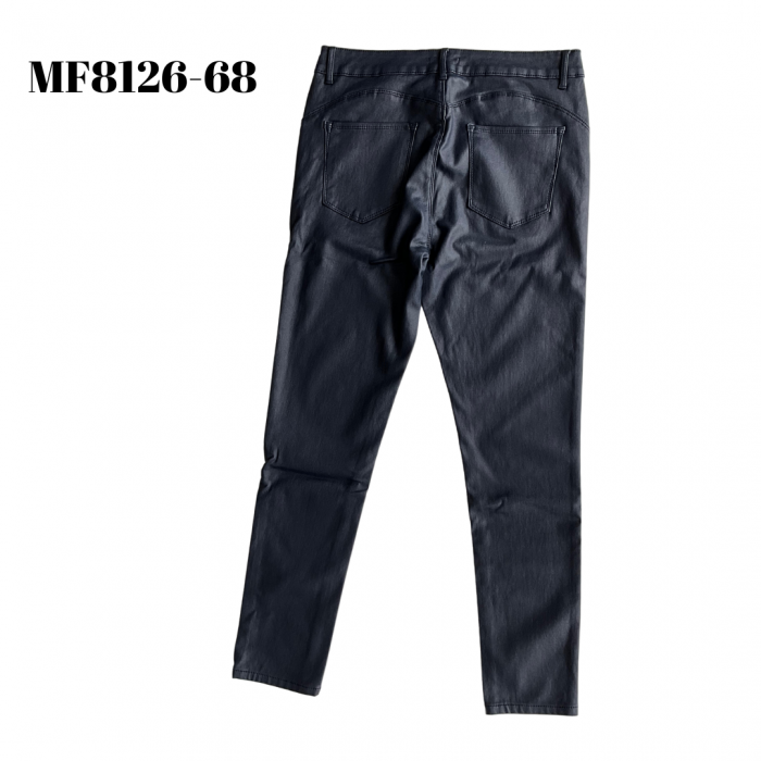 Pantaloni bleomarin imitatie piele, foarte putin luciosi, M.SARA MF8126-68, serie mare batal [2]