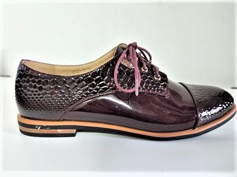 Pantofi MATSTAR eleganti bordo, cu talpa joasa, cu siret [2]