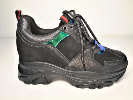 Pantofi sport de dama  cu platforma Y93001-BLACK [4]