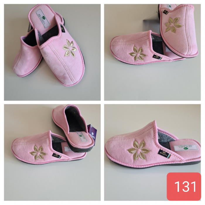 Papuci de casa pentru dama, vatuiti pe interior, marca Spesita, model 131 pink [2]