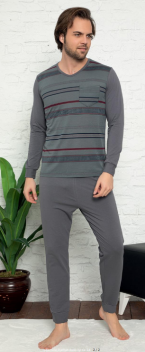 Pijama bumbac din două piese pentru barbati, Lycra Bak998 [2]