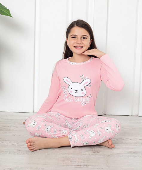 Pijama bumbac iInterlok două piese pentru fetite 6-14 ani, BERF1024 [2]