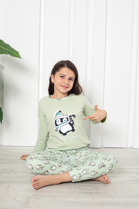 Pijama bumbac iInterlok două piese pentru fetite 6-14 ani, BERF1025 [2]