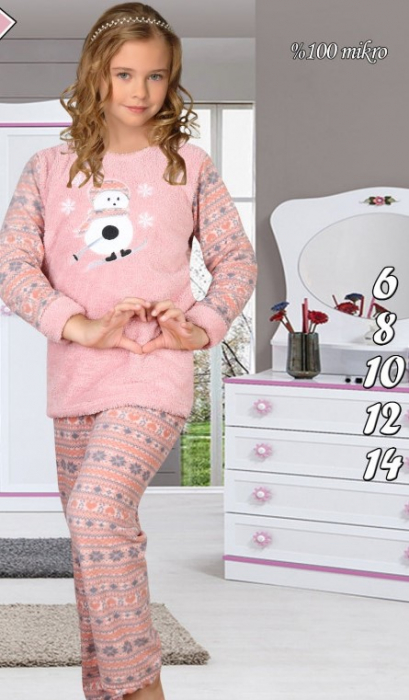 Pijama Cocolino din două piese pentru fete, culoare roz, 6-14 ani, 9049 [1]