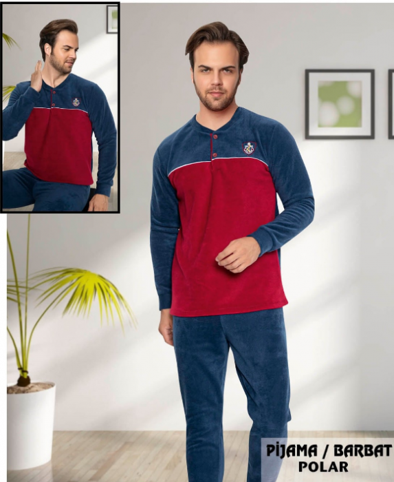 Pijama din două piese,barbati, Material polar, Lux,  7009VA [2]