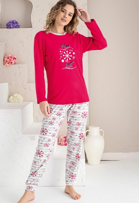 Pijama din două piese, Material Bumbac, Lux, Berfin Inte2042 [2]