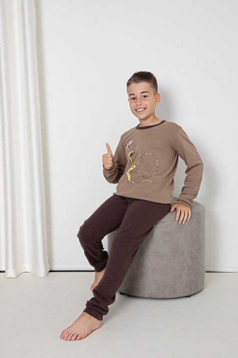 Pijama din două piese pentru baieti, Material bumbac Interlok, Berfin 091 [2]