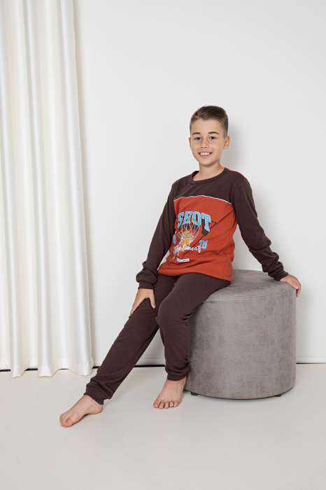 Pijama din două piese pentru baieti, Material bumbac Interlok, Berfin 082 [2]