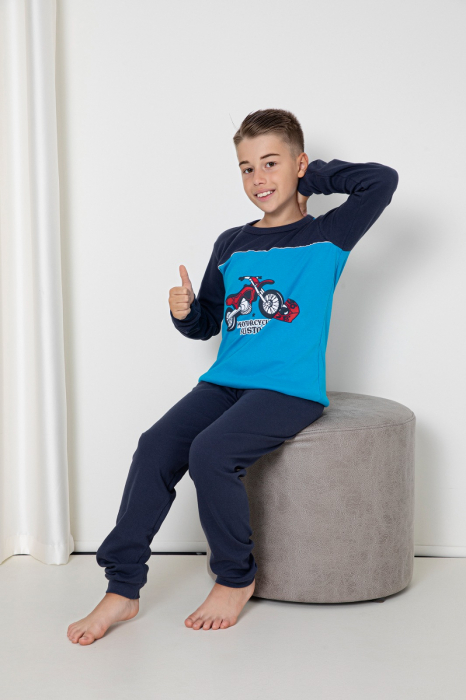 Pijama din două piese pentru baieti, Material bumbac Interlok, Berfin 083 [2]