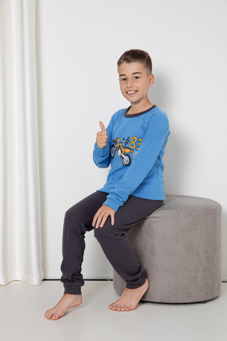 Pijama din două piese pentru baieti, Material bumbac Interlok, Berfin 092 [2]