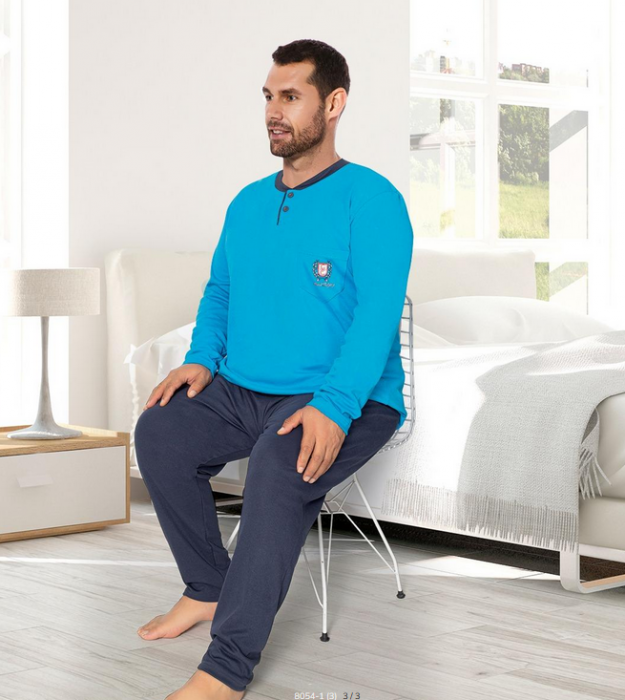 Pijama serie mare Battal din două piese pentru barbati, Material bumbac,8054-1 [2]