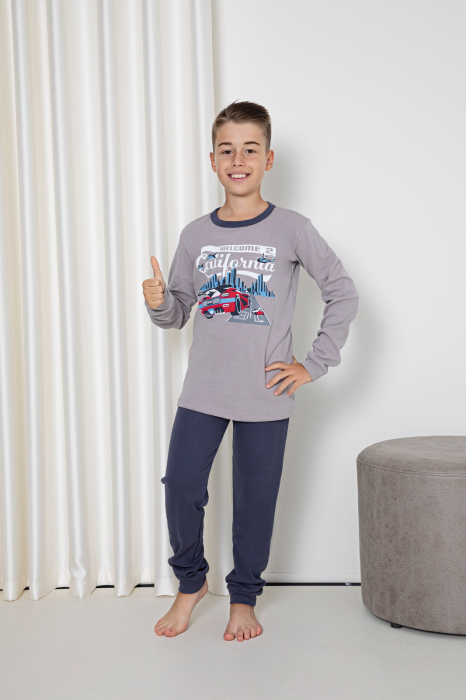 Pijama din două piese pentru baieti, Material bumbac Interlok, Berfin 093 [2]