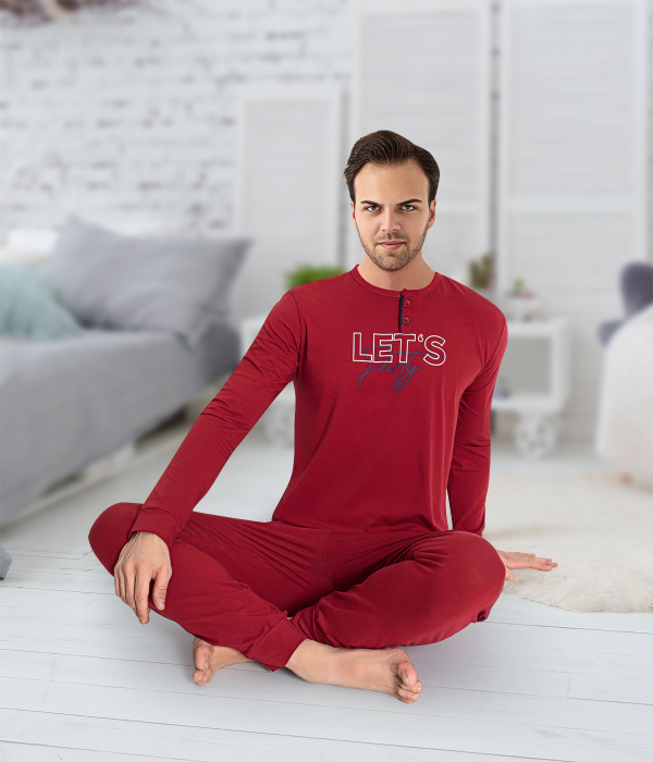 Pijama din două piese pentru barbati, Material bumbac Lycra, BAKI2075 [2]