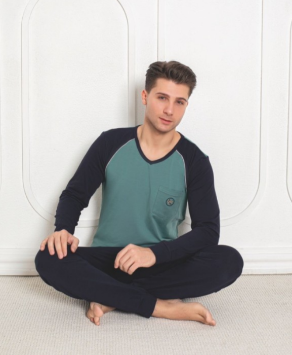 Pijama din două piese pentru barbati, Material bumbac Lycra Baki908 [1]