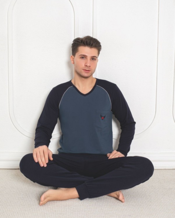 Pijama din două piese pentru barbati, Material bumbac Lycra Baki906 [1]