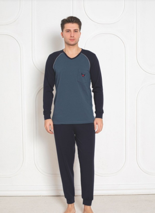 Pijama din două piese pentru barbati, Material bumbac Lycra Baki906 [2]