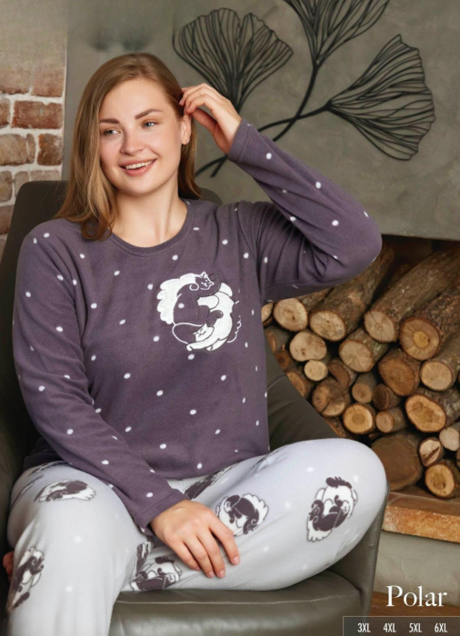 Pijama femei cocolino serie mare Battal, din două piese, Material 100% micro, PIJ14214 [1]