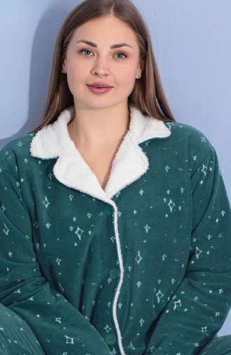 Pijama femei cocolino serie mare Battal, din două piese, Material 100% micro, PIJ55407 [2]