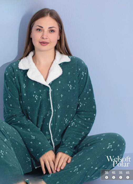 Pijama femei cocolino serie mare Battal, din două piese, Material 100% micro, PIJ55407 [1]