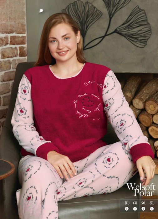 Pijama femei cocolino serie mare Battal, din două piese, Material 100% micro, PIJ14209 [1]