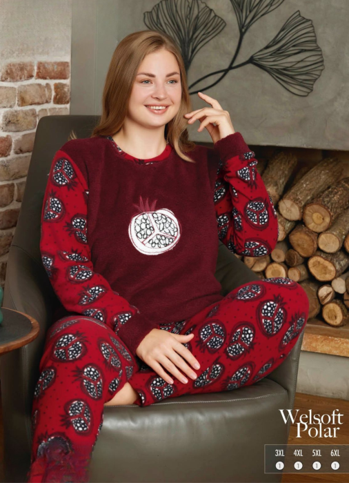 Pijama femei cocolino serie mare Battal, din două piese, Material 100% micro, PIJ60025 [1]