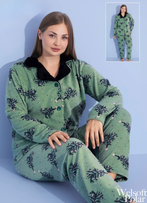 Pijama femei cocolino serie mare Battal, din două piese, Material 100% micro, PIJ55400 [1]
