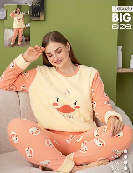 Pijama femei cocolino serie mare Battal, din două piese, Material 100% micro, PIJ60039 [2]