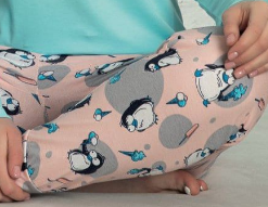 Pijama FEMEI cu pinguini, din două piese, Material 100% bumbac, Lux,  BAK2010 [3]