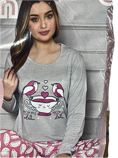Pijama FEMEI din două piese, Material 100% bumbac subtire, BERF302 [1]